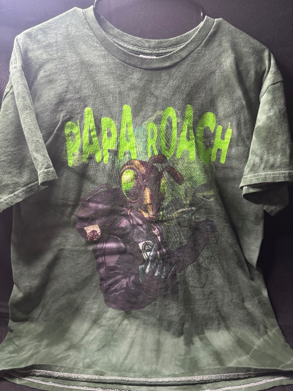 Papa Roach Ego Trip Tie Dye Graphic T Shirt Large Green Band Tee.